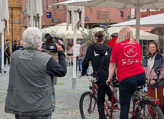 Tandems auf dem Amberger Marktplatz