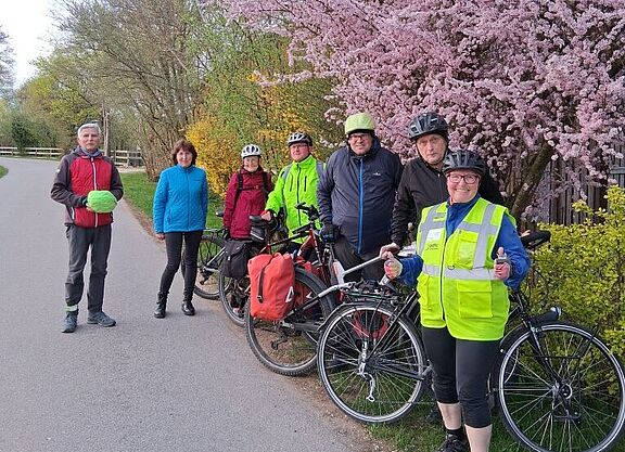 Gruppe von Radlern bei ADFC-Tour